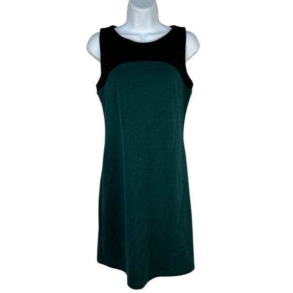 Green And Black Sleeveless Sheath Dress Apt 9 Size XS Color Block Style - Picture 1 of 5
